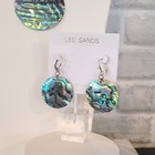Lee Sands Jewelry Set Necklace Earrings Mother Of Pearl Shell Blue Beads