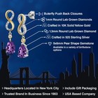 925 Silver And 10k Yellow Gold Amethyst And White Lab Grown Diamond Dangle
