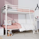  Loft Bunk Bed Twin Over Twin Size With Ladder And Guardrail heavy Duty White
