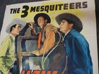 Original John Wayne Movie Marque Poster The 3 Mesquiteers New Frontier 27x40