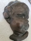 Antique 19th Century Plaster Cast Cherub Head Shabby Chic Gothic Victorian Rare