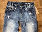 Miss Me Signature Boot Jeans Womens 27x33 Blue  Low Rise Stretch Denim