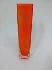 Vintage Leftons Japan Hand Blown Glass Bud Vase 7    Tall Square Multi Colors New