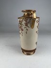 Antique Japanese Meiji Period 1868-1912 Satsuma Bamboo Handle Vase Niko Mark