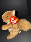 Ty Beanie Babies Nuts The Squirrel Plush 1996 Vintage Retired With Tags