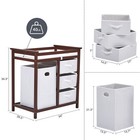 Solid Wood Baby Changing Table 34  Tall  3 Baskets  Hamper   Safety Pad Included