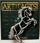 J J Jonette Jewelry Silver Pewter Rearing Horse Pin Brooch On Tag