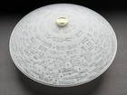 Vintage Mcm Atomic Frosted White Glass Ceiling Shade 3 Bulb Fixture  14 5    D