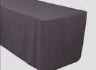 6  Ft  Fitted Polyester Table Cover Trade Show Banquet Tablecloth Charcoal Grey