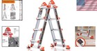 14-ft Aluminum Folding Ladder  Anti-slip  330 Lbs Load