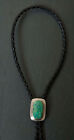 Sterling Silver Bolo Tie - Natural Hubei Turquoise - Southwest - Modern - New