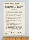 Early Vintage Richard J  Daley 1955 Chicago Mayor Political Campaign Card