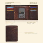   men   s Real Leather Trifold Wallet Rfid Slim Minimalist Front Pocket Id  