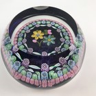 Perthshire 1997b Millefiori Lampwork Flowers Twist Amethyst Faceted Paperweight