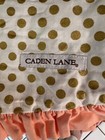 Caden Lane Crib Rail Cover - Gold Dots On White With Peach Ruffle   Bows