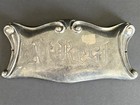 Vtg Antique Victorian Ornate Silver At Rest Funeral Casket Coffin Plaque Plate