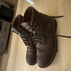 Brown Leather Lace-up Cap Toe Ankle Boots Men   s Au 10 Round Toe