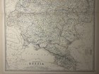 1881 Russia Large Hand Coloured Original Antique Map By Johnston