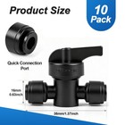 10 Pack 1 4 Inch Drip Irrigation Shut Off Valve Connectors For Garden System