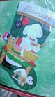 Vintage Bucilla Stocking Felt Christmas Stocking Kit  84342 Santa Baking  Sealed