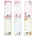 6 Pack Cat Magnetic Notepads For Fridge - 50 Sheets Each - Grocery List