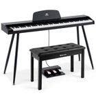 Black 88keys Electric Digital Piano Semi Weighted 3 Pedal usb midi storage Stool