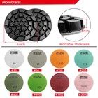 9pcs 4   100mm Diamond Polishing Pad Concrete Sanding Discs 30  - 3000  Grit  