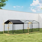 Large Metal Chicken Coop  Chicken Run With Waterproof   Anti-uv Cover