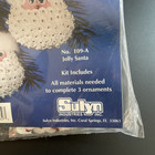 Vintage Unopened Sulyn Jolly Santa Beaded Sequin Christmas Ornament Kit Makes 3