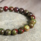 Natural Dragon Blood Jasper 8mm Round Bead Stretch Reiki Healing Bracelet Gift