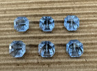 6 Vintage Beautiful Blue Faceted Glass Buttons