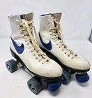 Vintage Nike Leather Quad Roller Skates  White And Blue W  Blue Nike Wheels