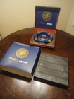Official Cohiba Weller Cigars Ceramic Ashtray Blue With Gold Accents W box