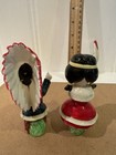 Vintage A  Quality Japan Ceramic Indian native American Thanksgiving Snp Shaker 
