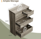 Farmhouse Closet Clothes Organizer Tall 6-drawer Dresser Storage Cabinet