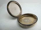 Elgin Am Mfg  Co  Sterling Silver 925 Blue Enamel Monogramed Powder Compact