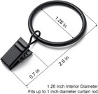 36 Pack Curtain Rings With Clips  Drapery Clips With Rings  Hangers Drapes Rings