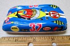 Vintage Tin Toy Blue Race Car Made In Japan  Tin Lithograph Racecar  New 