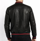 Men s Luxury Style Genuine Black Leather Jacket - Classic Varsity Bomber Jacket