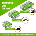 Wago 221 Series Green Range 80pc Compact Splicing Wire Connectors   Includes    