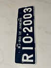 2003 Novelty Steel License Plate Rio De Janeiro Brazil Dark Blue White 14x4 5 