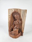 Beautiful Vintage Hand Carved Teak Wood Bali Balinese Detailed Woman Art Statue