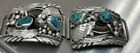 Signed Navajo Sterling Silver And Turquoise Watch Tips Vintage Hallm  cp3011220 