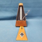 Vtg Wittner Wood Metronome Pyramid Wind Up Works Logo Plate Germany 