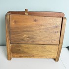 Vintage Wooden Sewing Box With Handle   Lid     Mid Century Wood Storage Caddy