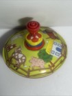 Vintage Spinning Top Tin Toy   Farm House Tractor Animals   Excellent Condition 