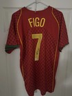 Luis Figo Autograph sign Portugal Jersey  7 Bas beckett Authentic   high Grade