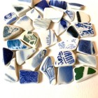 Genuine Sea Pottery  Glass  Mosaic Art Craft Handmade Sea Of Japan  509 35g