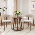 Wooden Dining Chair Set  2-piece   Modern Upholstered Kitchen Side Chair  Beige