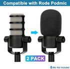 Windscreen For Rode Podmic  2pack Microphone Pop Filter Foam Cover Compatible 